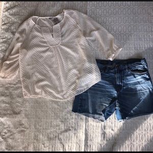 J Crew Jean shorts with NWT Top